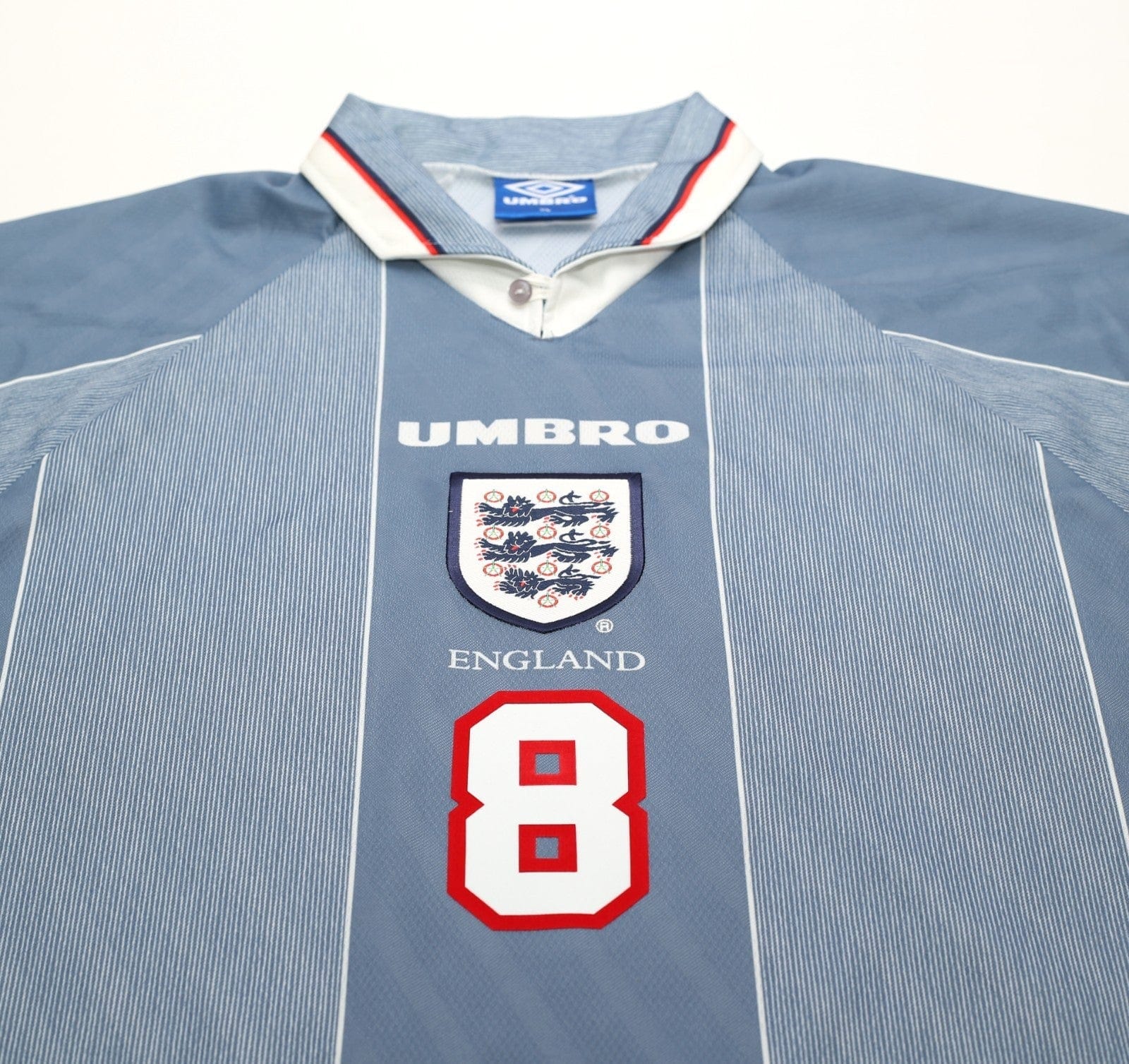 1996/97 GASCOIGNE #8 England Vintage Umbro Away Football Shirt (XL) Euro 96