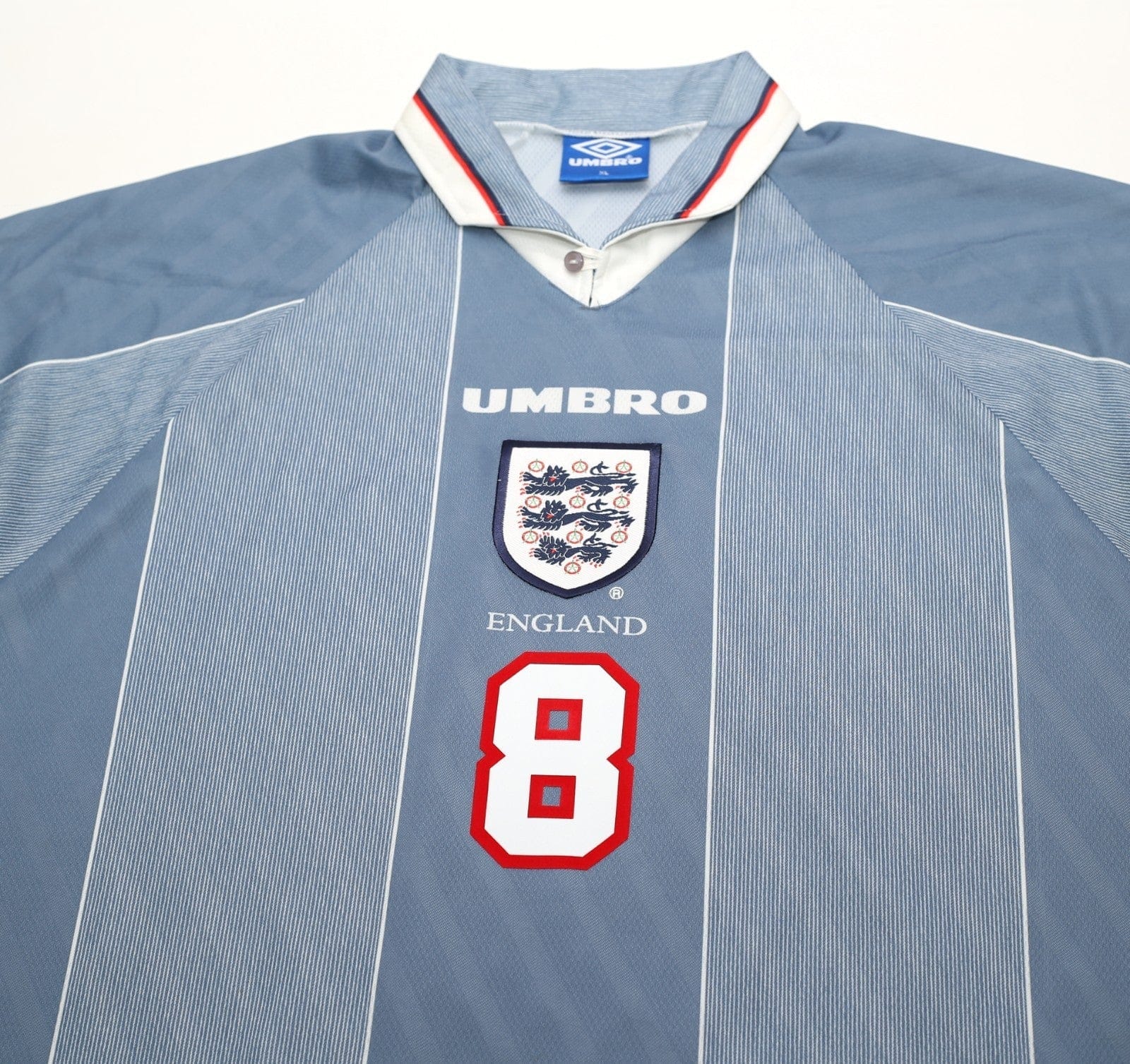 1996/97 GASCOIGNE #8 England Vintage Umbro Away Football Shirt (XL) Euro 96