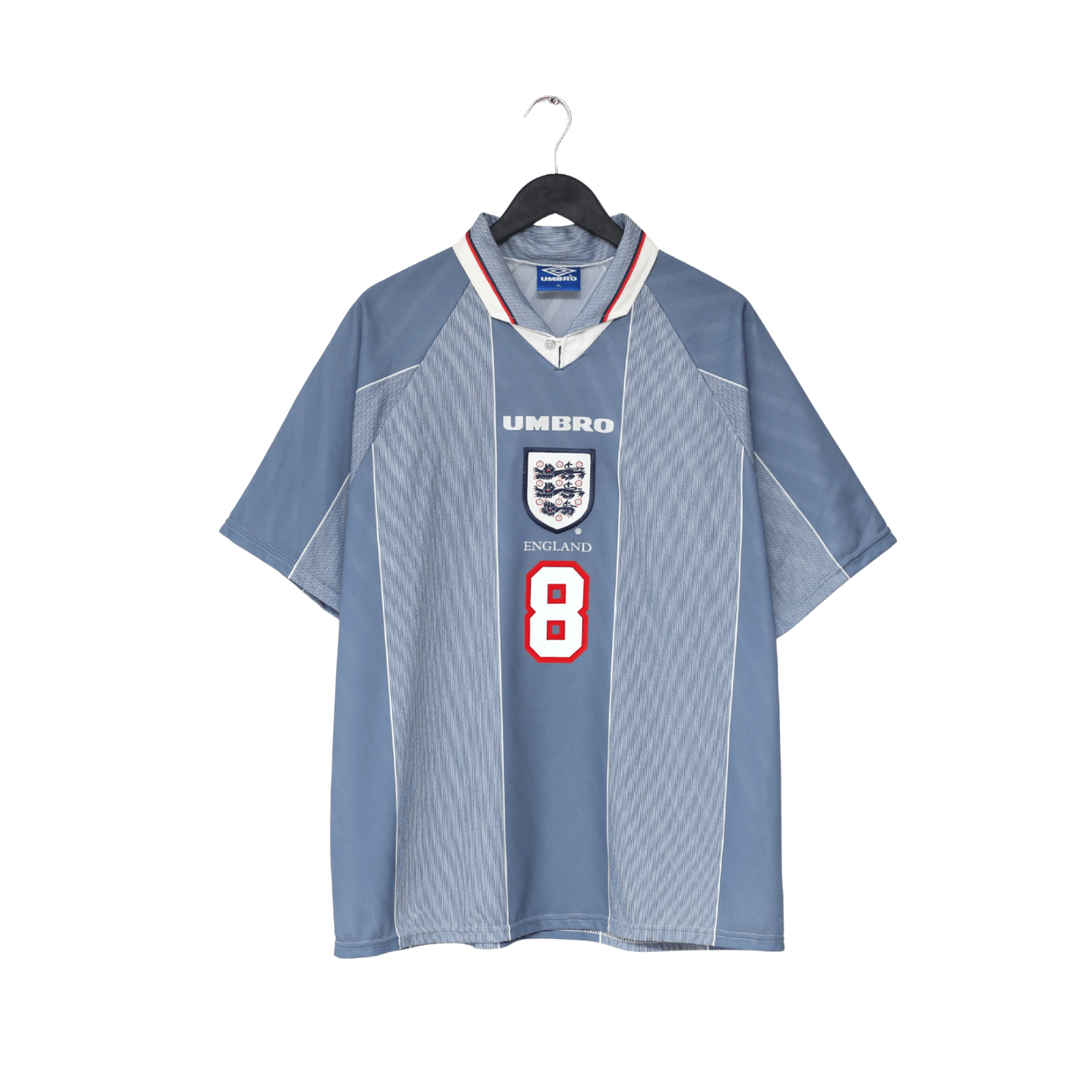 1996/97 GASCOIGNE #8 England Vintage Umbro Away Football Shirt (XL) Euro 96