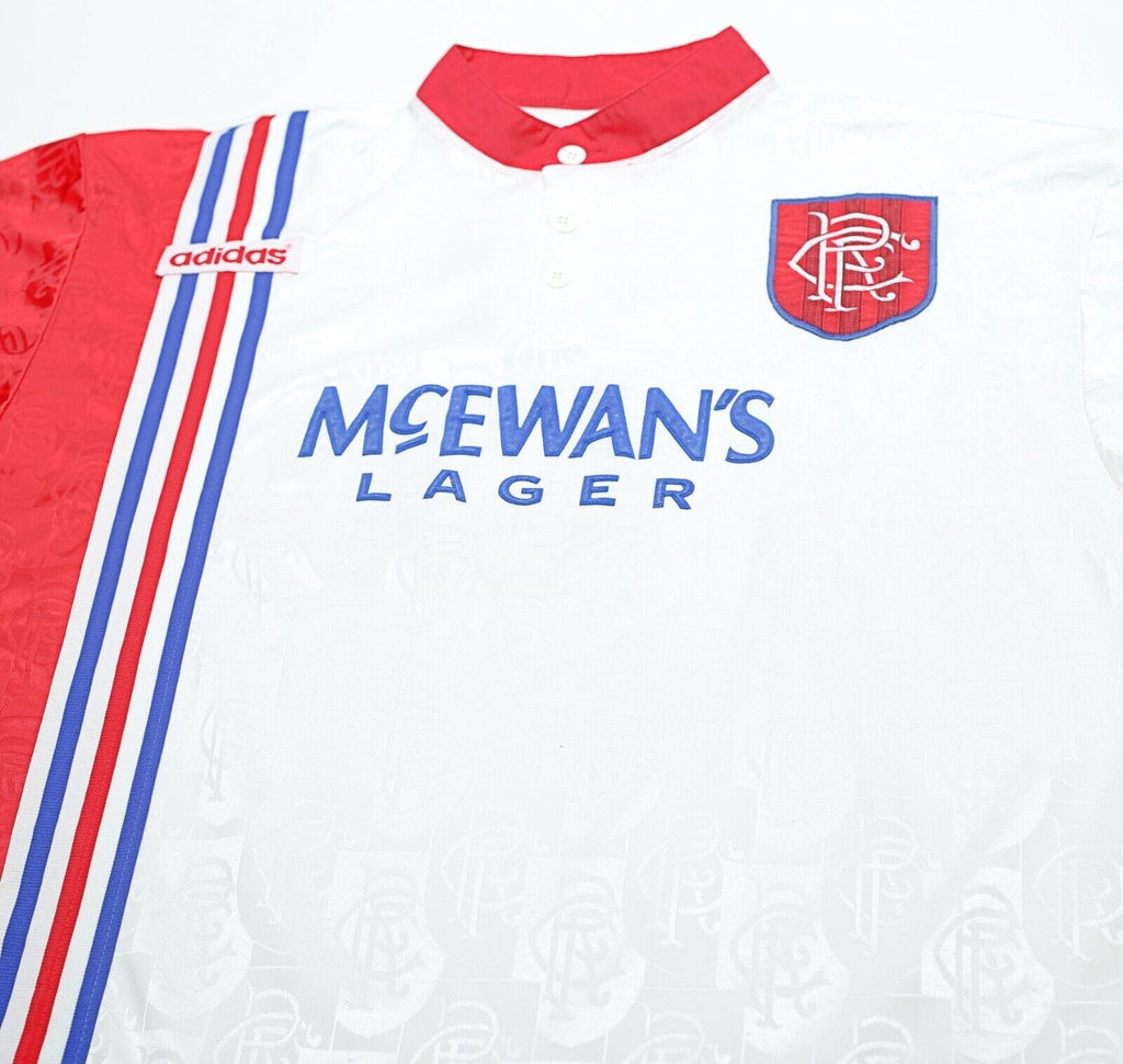 1996/97 GASCOIGNE #8 Rangers Vintage adidas Away Football Shirt Jersey (XXL)