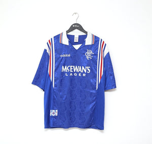 1996/97 GASCOIGNE #8 Rangers Vintage adidas Home Football Shirt Jersey (XXL)