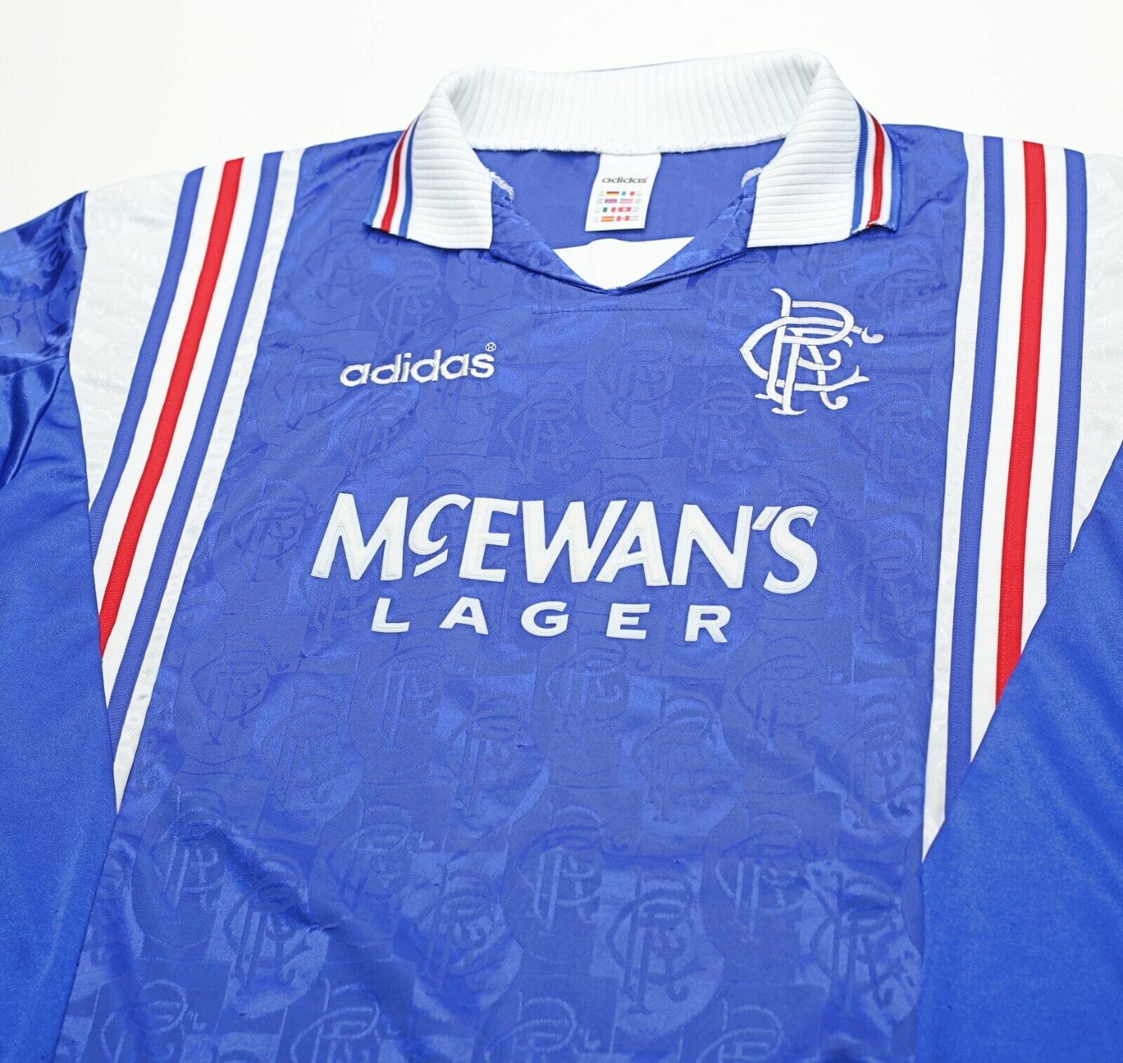 1996/97 GASCOIGNE #8 Rangers Vintage adidas Home Football Shirt Jersey (XXL)