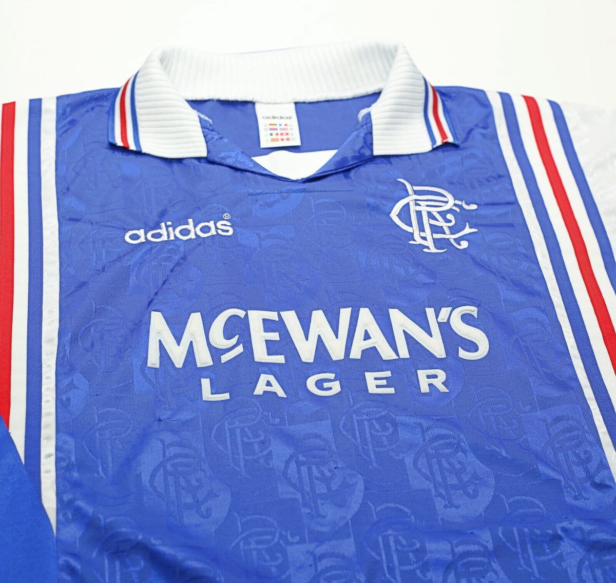 1996/97 GASCOIGNE #8 Rangers Vintage adidas Home Football Shirt Jersey (XXL)