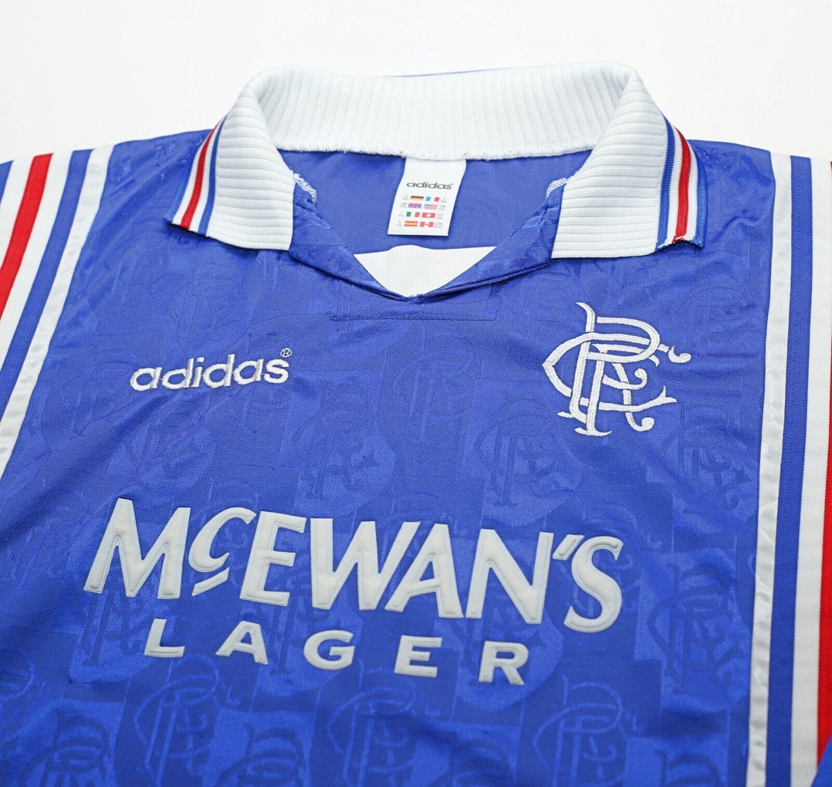 1996/97 GASCOIGNE #8 Rangers Vintage adidas Home Football Shirt Jersey (XXL)