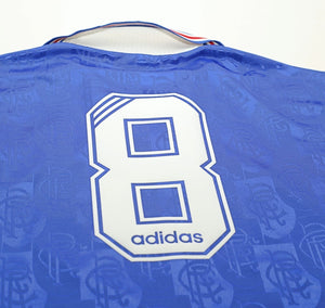 1996/97 GASCOIGNE #8 Rangers Vintage adidas Home Football Shirt Jersey (XXL)