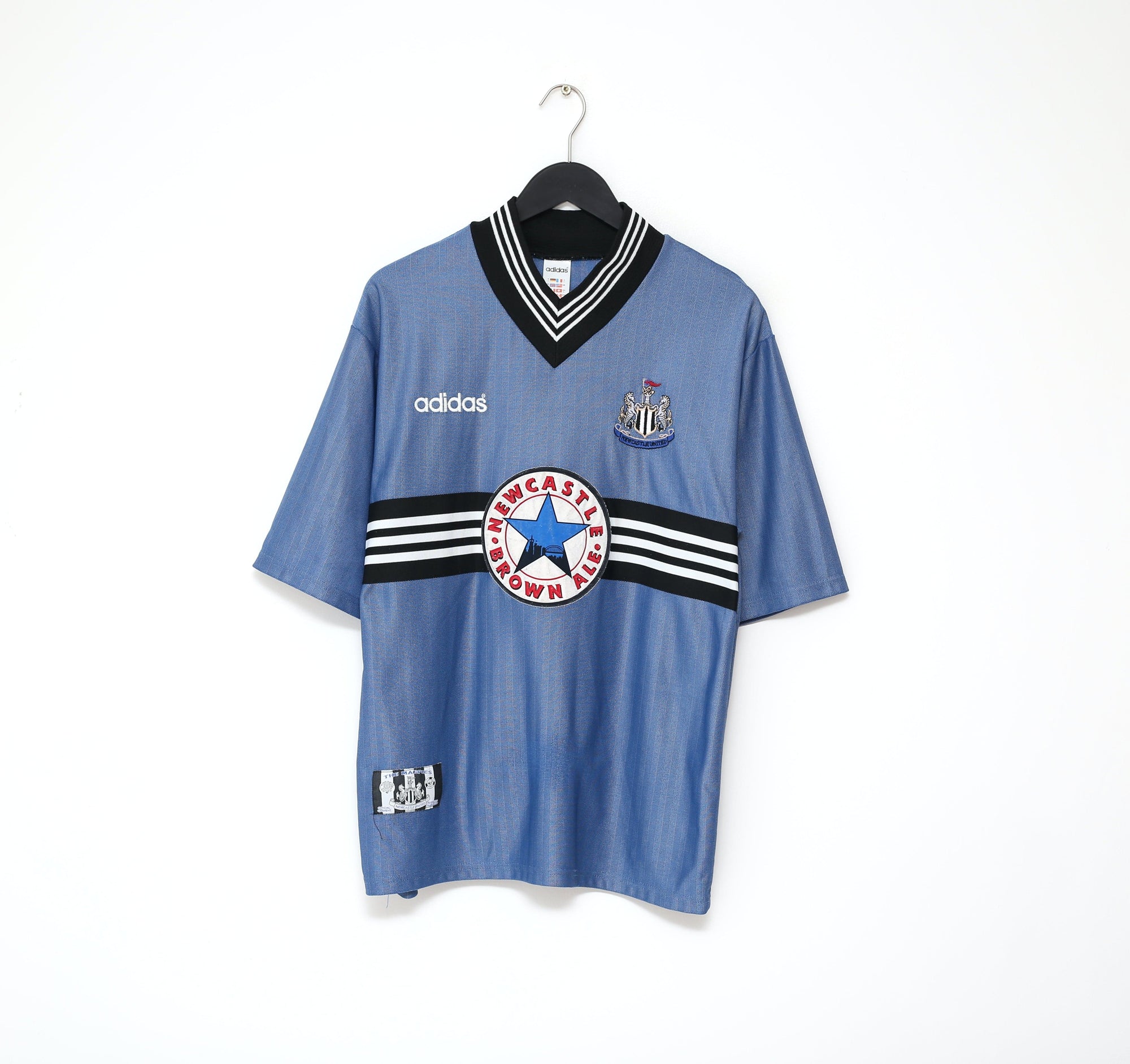 1996/97 GINOLA #14 Newcastle United Vintage adidas Away Football Shirt (M/L)