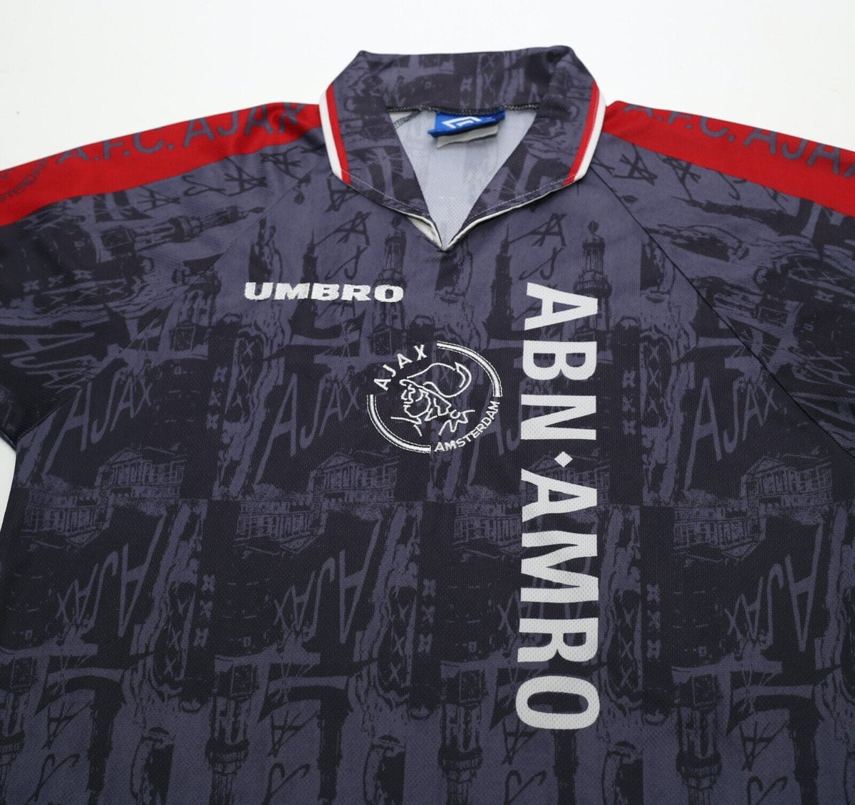1996/97 KLUIVERT #9 Ajax Vintage Umbro Away Football Shirt Jersey (L)