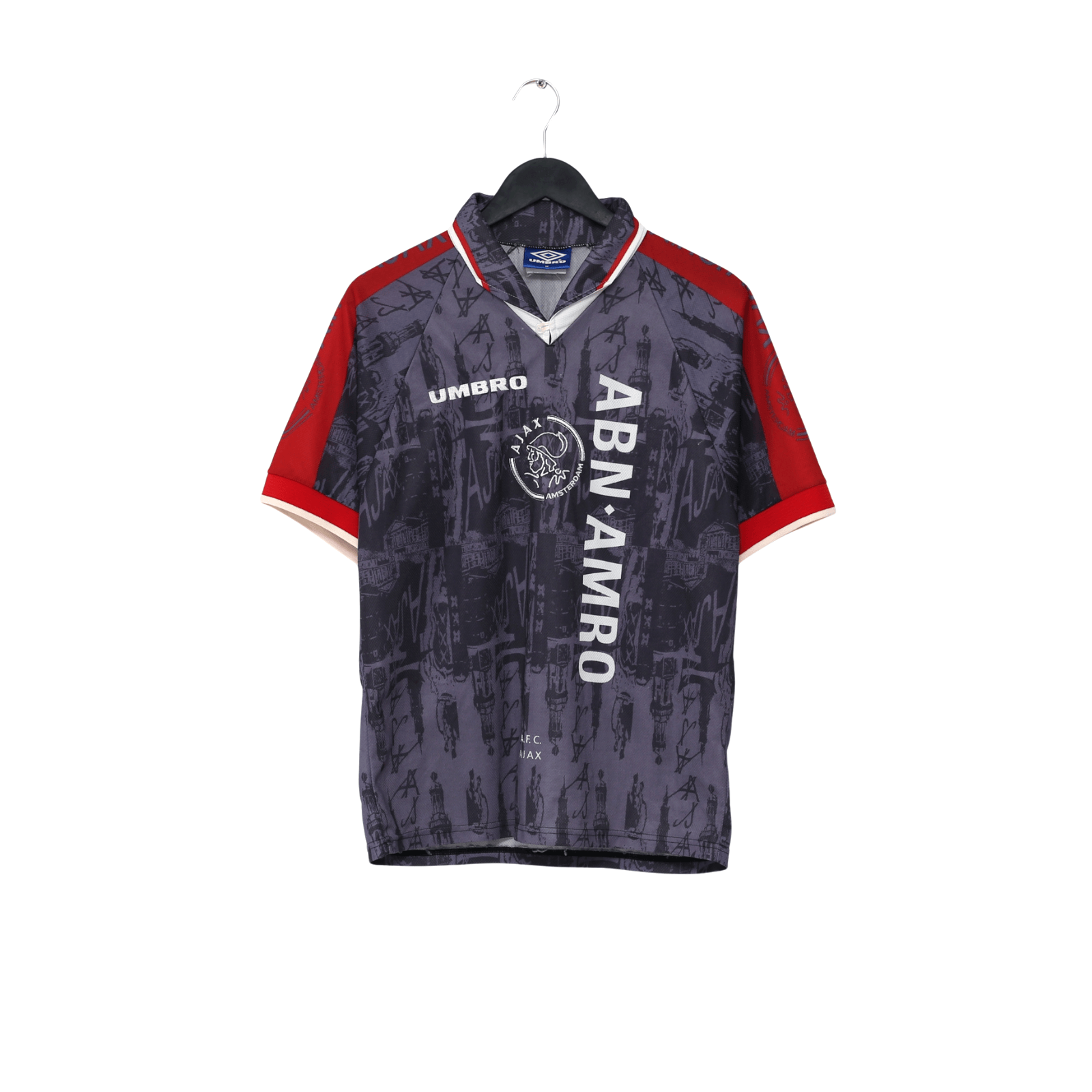 1996/97 Kluivert #9 Ajax Vintage Umbro Away Football Shirt (M)