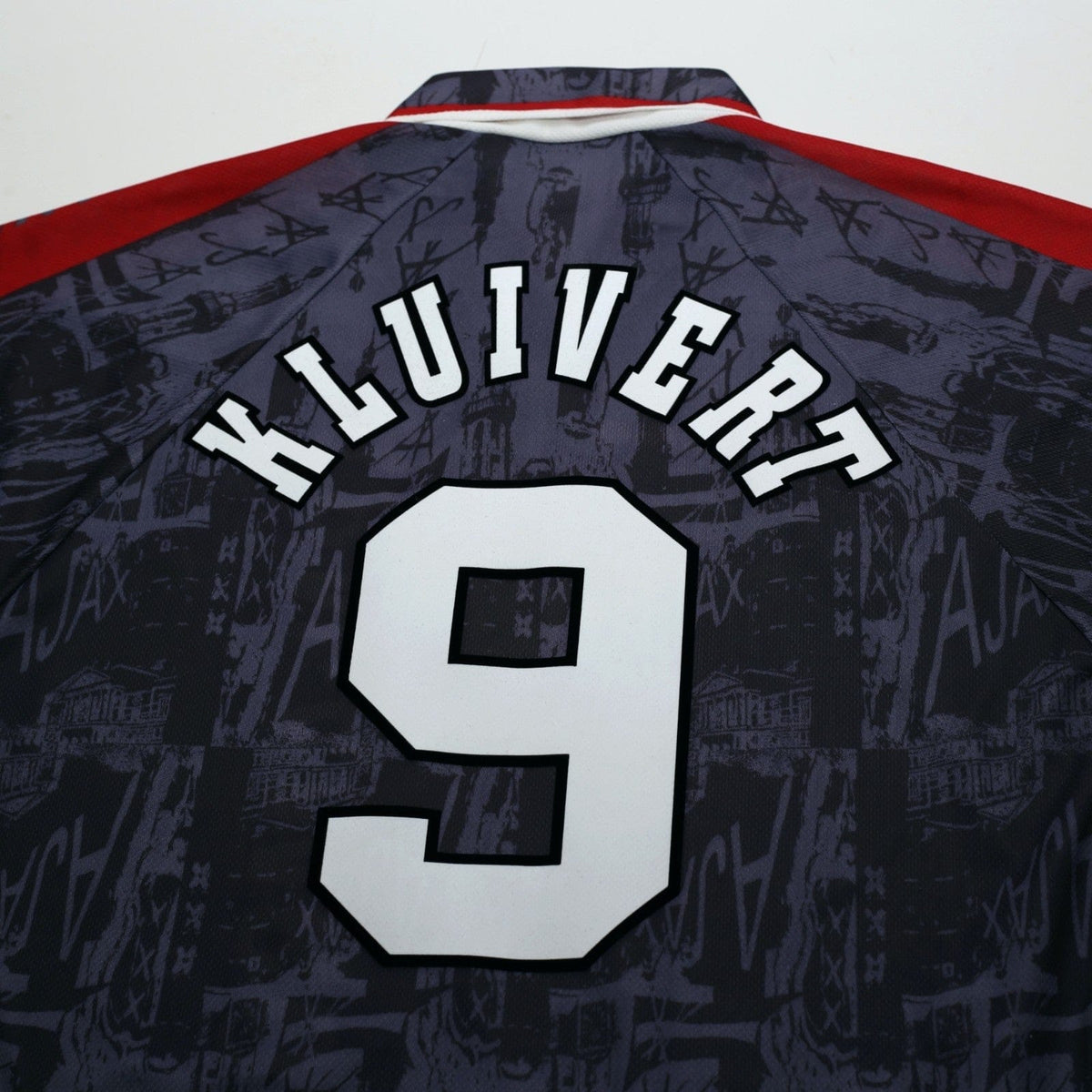 1996/97 Kluivert #9 Ajax Vintage Umbro Away Football Shirt (M)