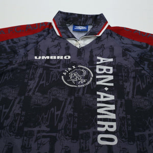 1996/97 Kluivert #9 Ajax Vintage Umbro Away Football Shirt (M)