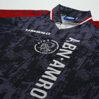 1996/97 Kluivert #9 Ajax Vintage Umbro Away Football Shirt (M)