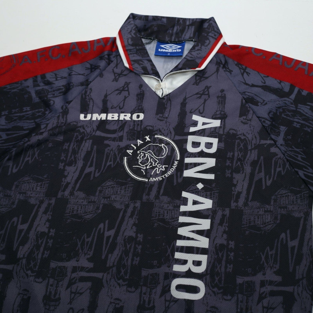 1996/97 Kluivert #9 Ajax Vintage Umbro Away Football Shirt (M)