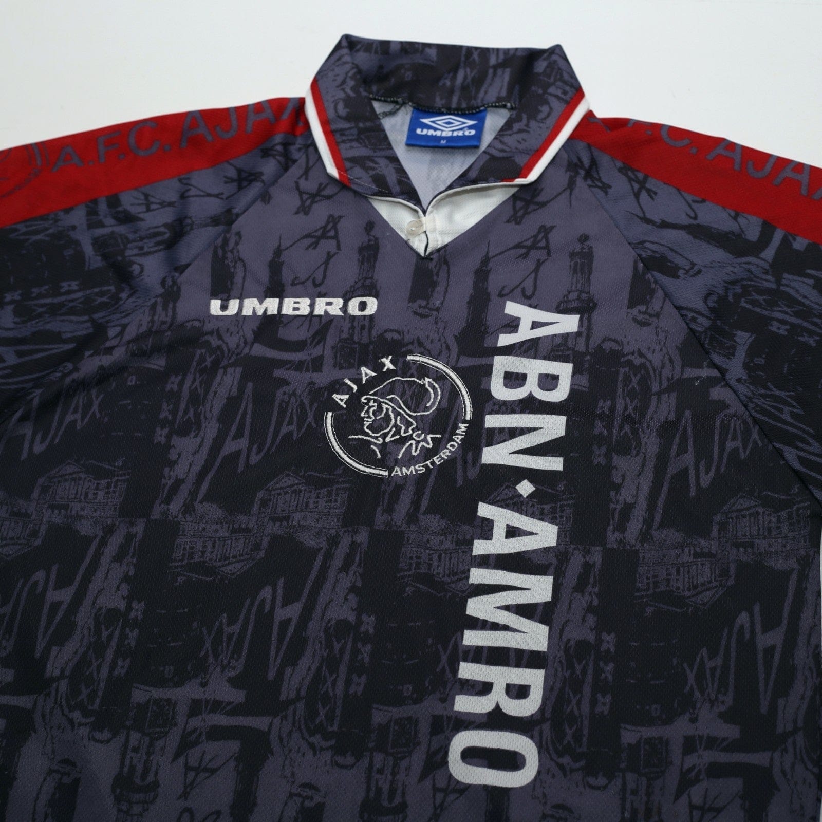 1996/97 Kluivert #9 Ajax Vintage Umbro Away Football Shirt (M)