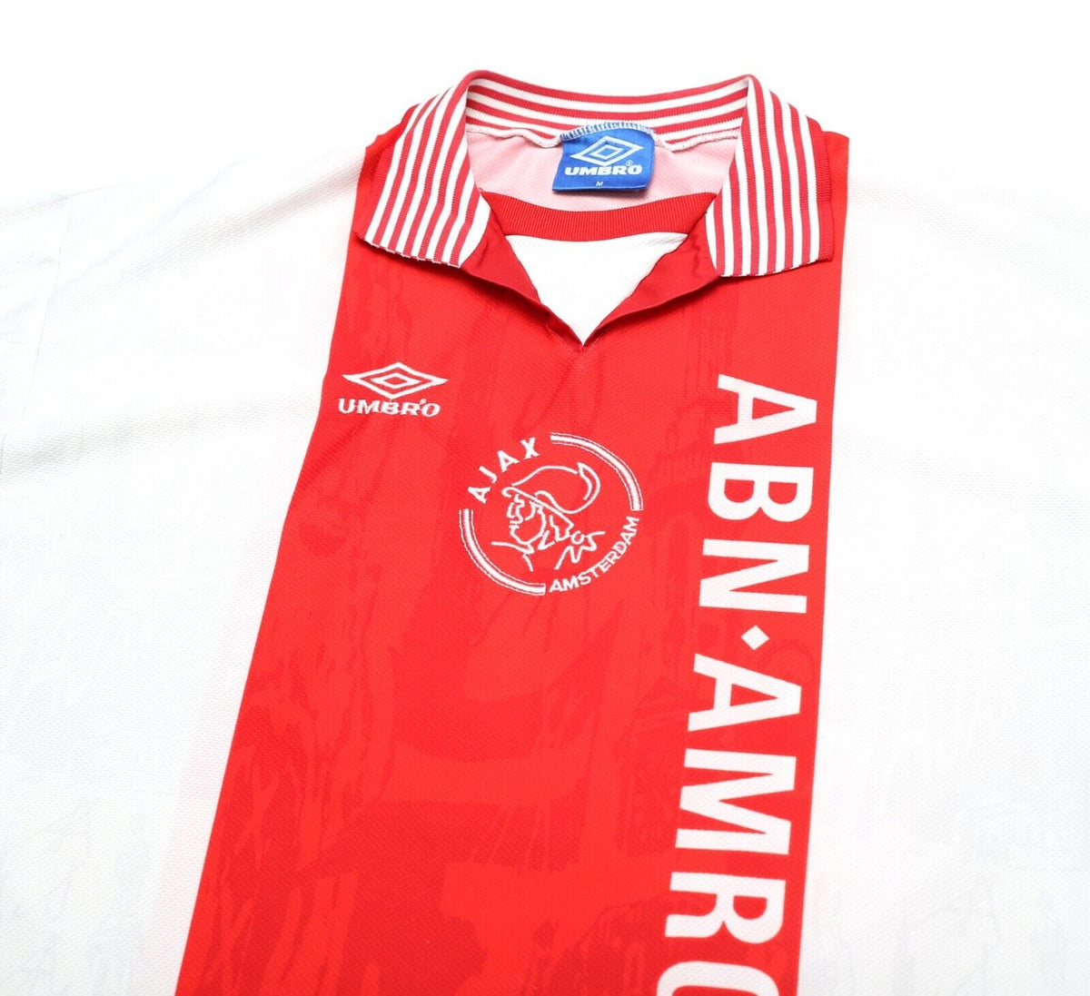 1996/97 KLUIVERT #9 Ajax Vintage Umbro Home Football Shirt Jersey (M)