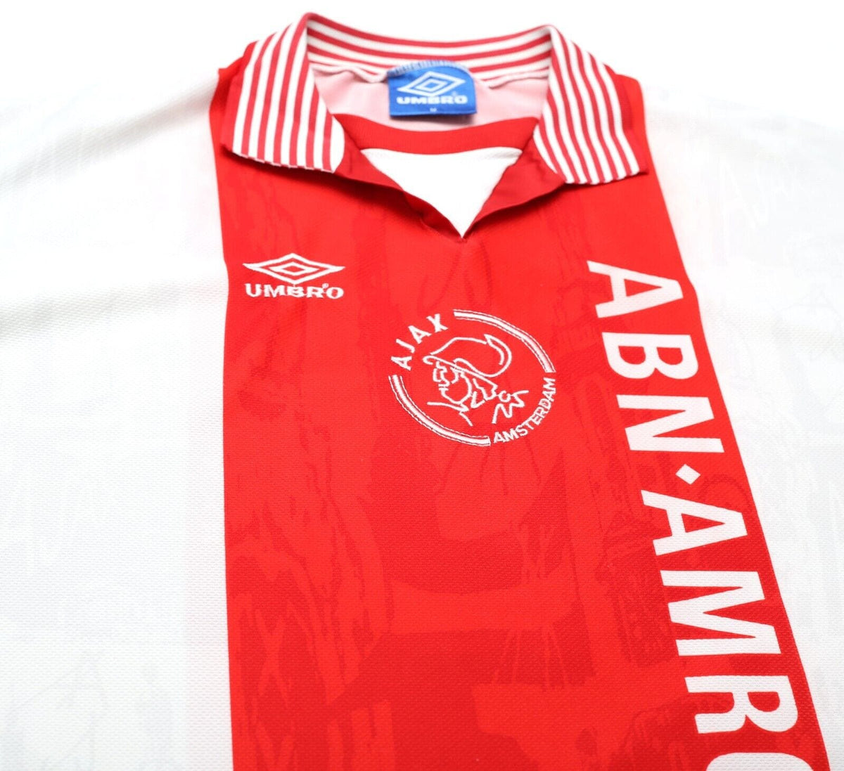 1996/97 KLUIVERT #9 Ajax Vintage Umbro Home Football Shirt Jersey (M)