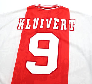 1996/97 KLUIVERT #9 Ajax Vintage Umbro Home Football Shirt Jersey (M)