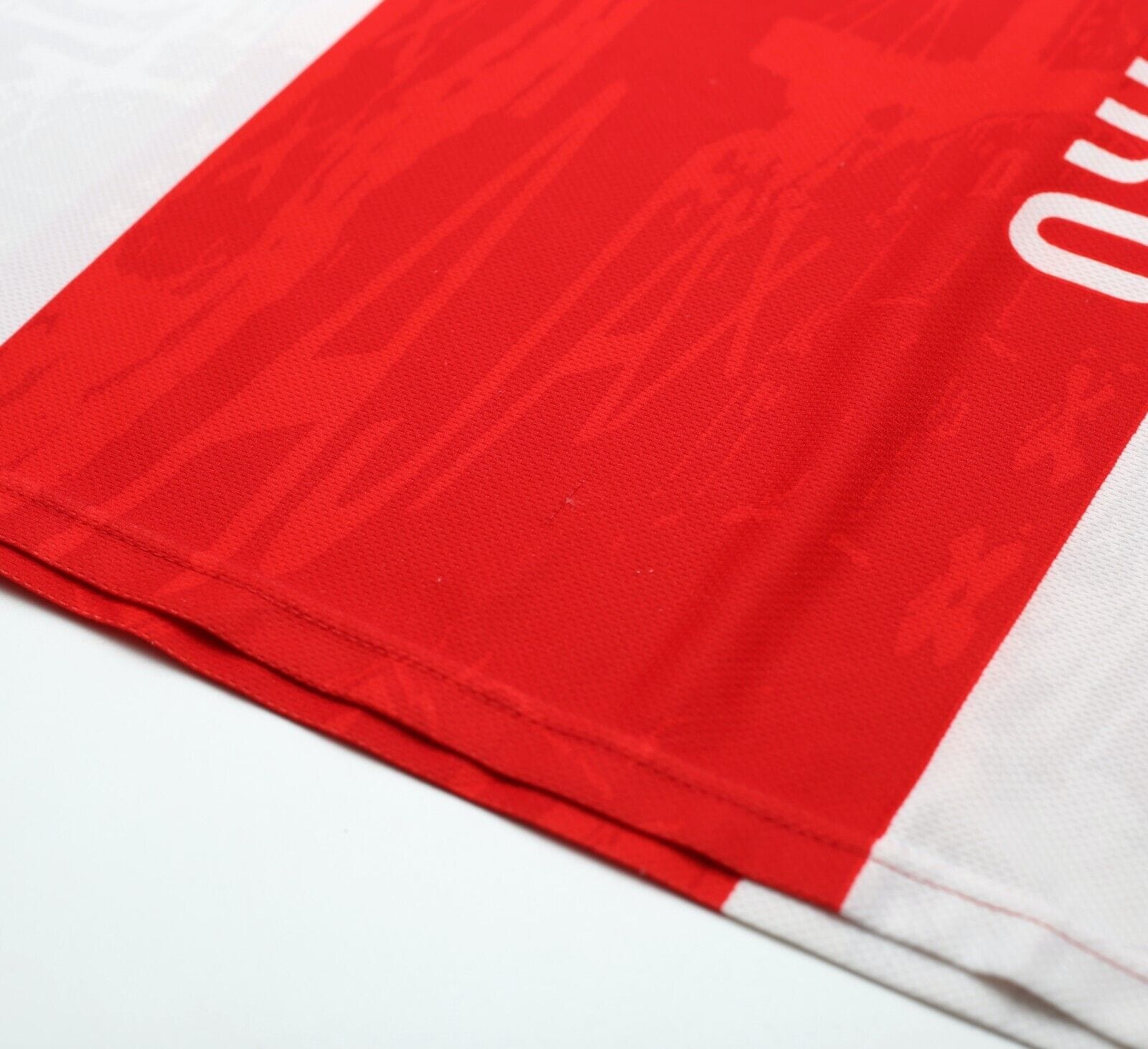 1996/97 KLUIVERT #9 Ajax Vintage Umbro Home Football Shirt Jersey (M)