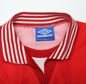 1996/97 KLUIVERT #9 Ajax Vintage Umbro Home Football Shirt Jersey (XL)