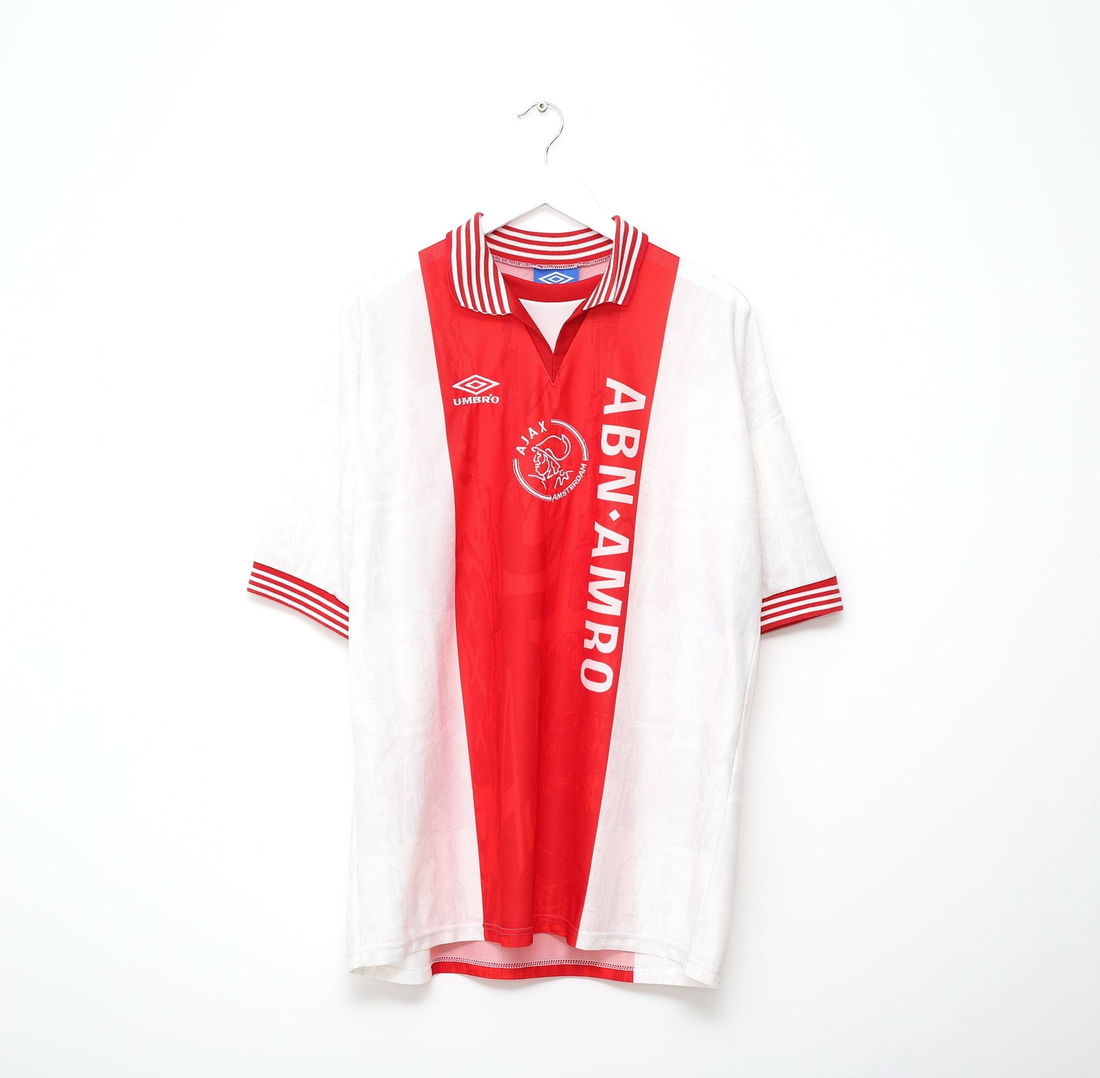 1996/97 KLUIVERT #9 Ajax Vintage Umbro Home Football Shirt Jersey (XL)