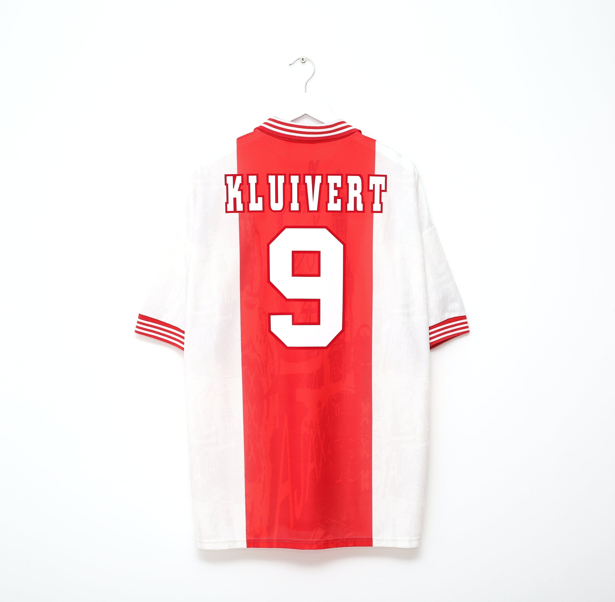 1996/97 KLUIVERT #9 Ajax Vintage Umbro Home Football Shirt Jersey (XL)