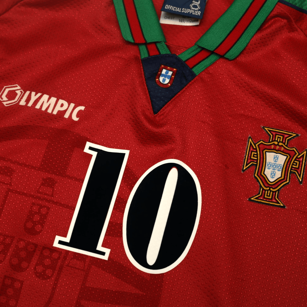 1996/97 Rui Costa #10 Portugal Vintage Olympic Home Football Shirt (M/L)