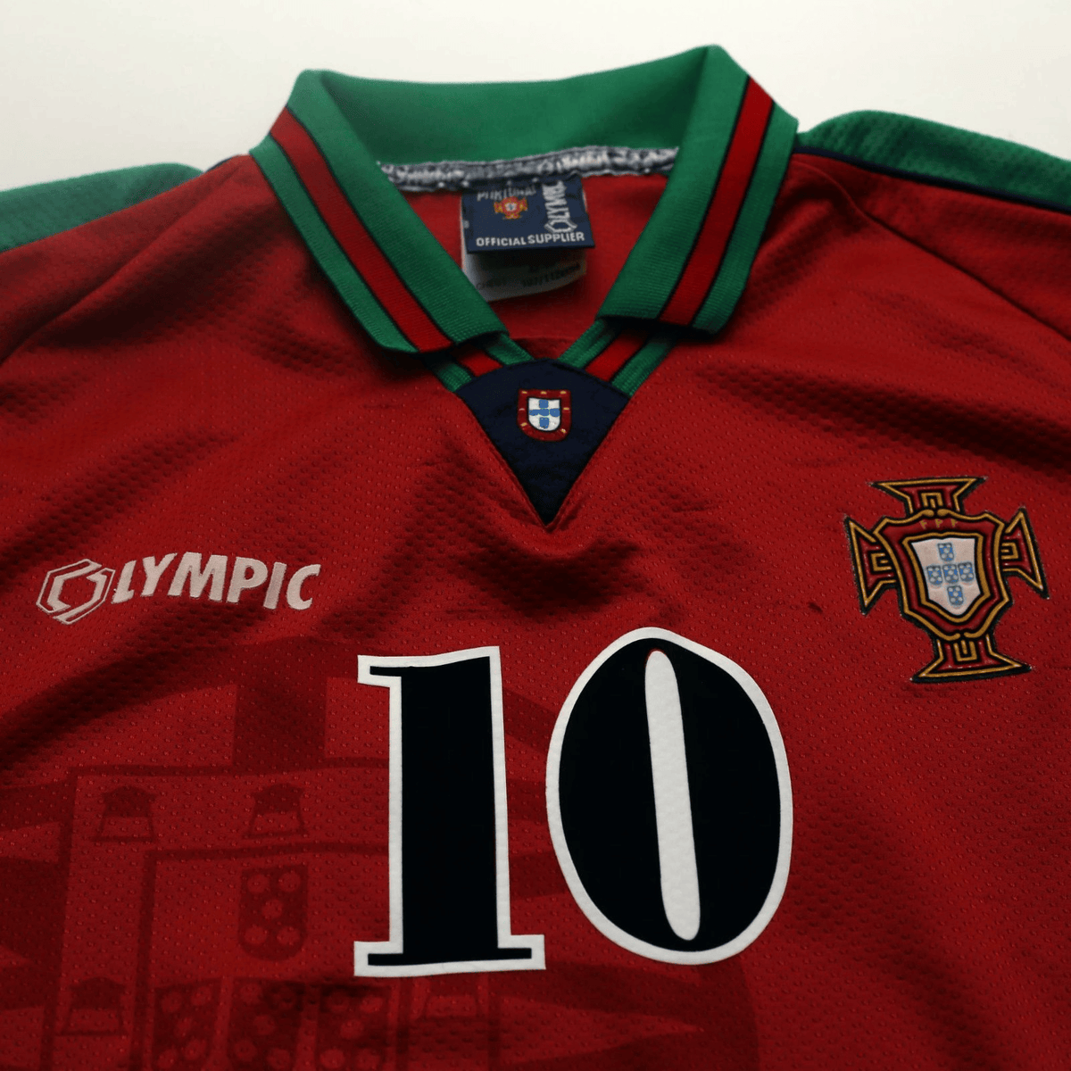 1996/97 Rui Costa #10 Portugal Vintage Olympic Home Football Shirt (M/L)