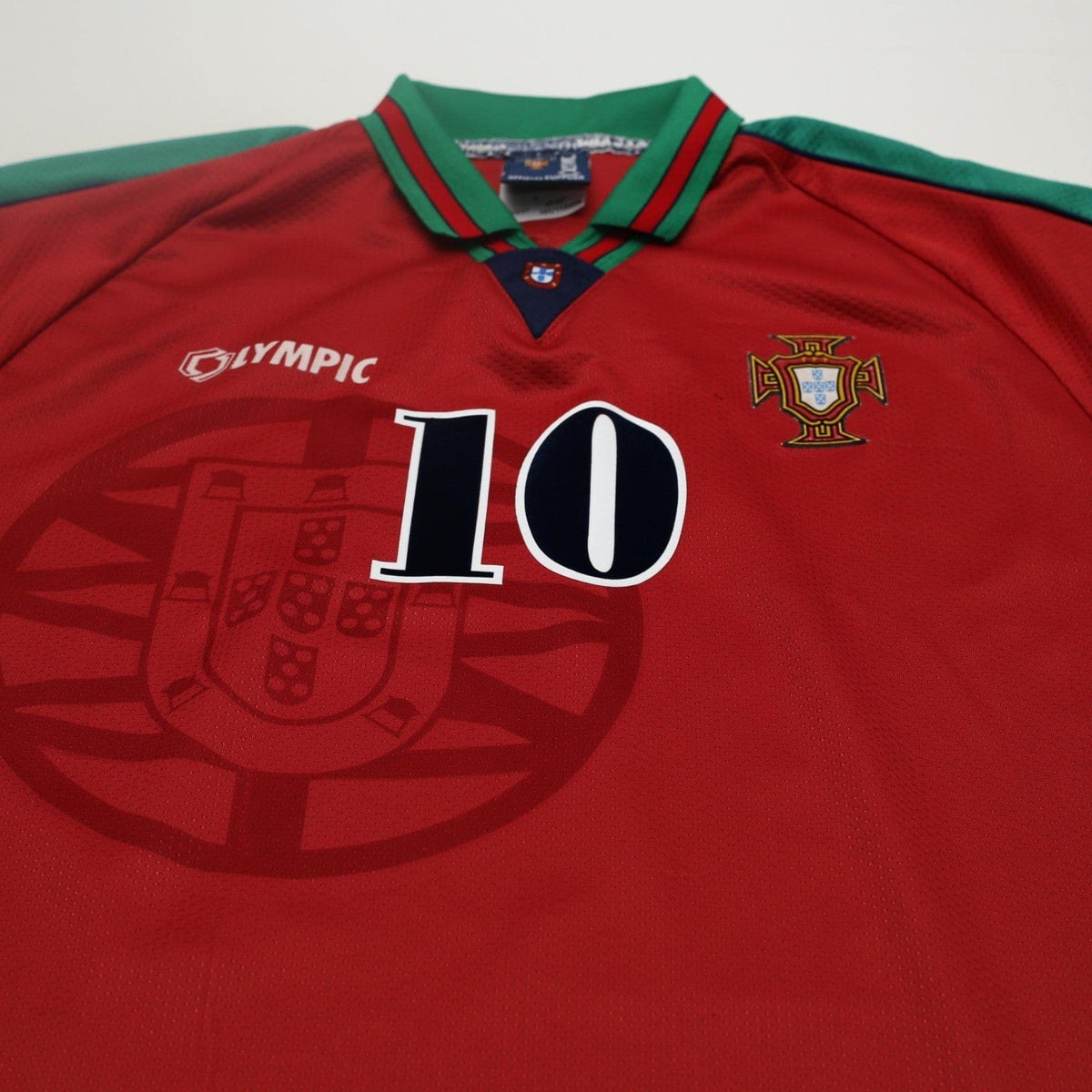 1996/97 Rui Costa #10 Portugal Vintage Olympic Home Football Shirt (M/L)