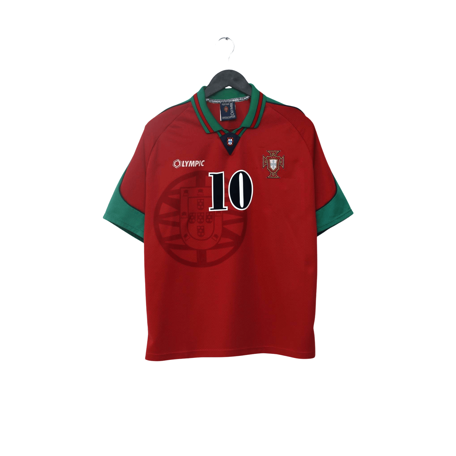 1996/97 Rui Costa #10 Portugal Vintage Olympic Home Football Shirt (M/L)
