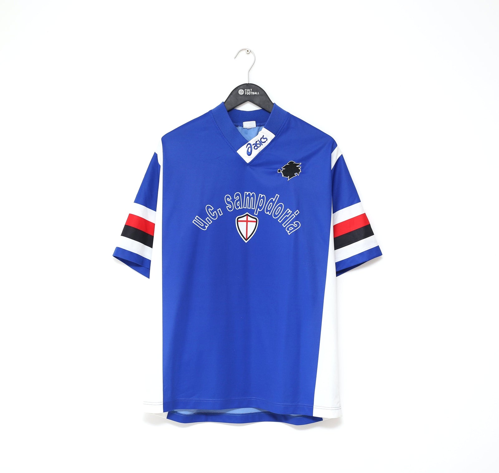 1996/97 SAMPDORIA Vintage Asics Football Training Shirt Jersey (L) Veron Mancini