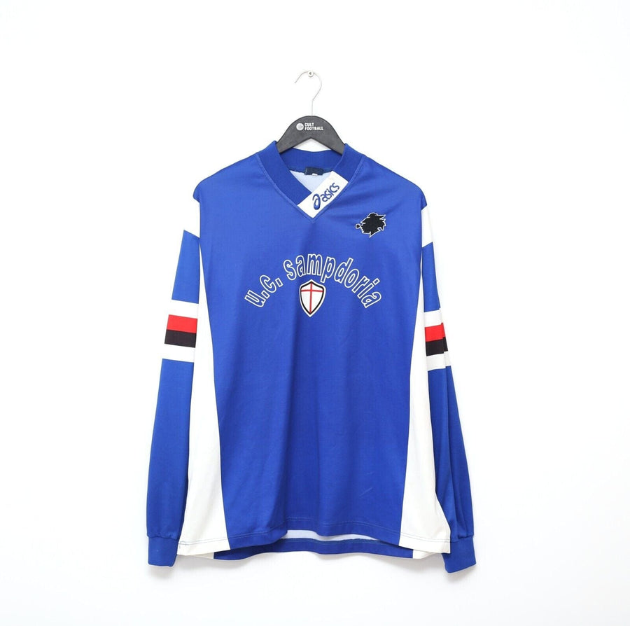 1996/97 SAMPDORIA Vintage Asics Long Sleeve Football Training Shirt Jersey (XL)