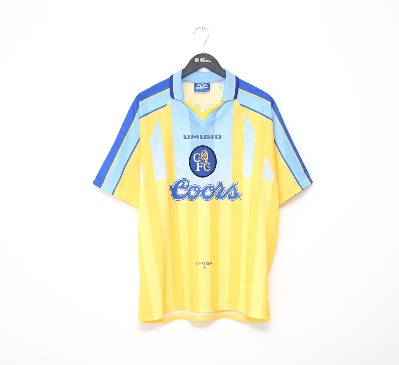 1996/97 ZOLA #25 Chelsea Vintage Umbro Away Football Shirt Jersey (L/XL) Italy
