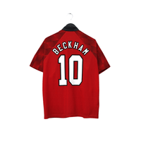 1996/98 Beckham #10 Manchester United Vintage Umbro Home Football Shirt (L)