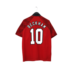 1996/98 Beckham #10 Manchester United Vintage Umbro Home Football Shirt (L)