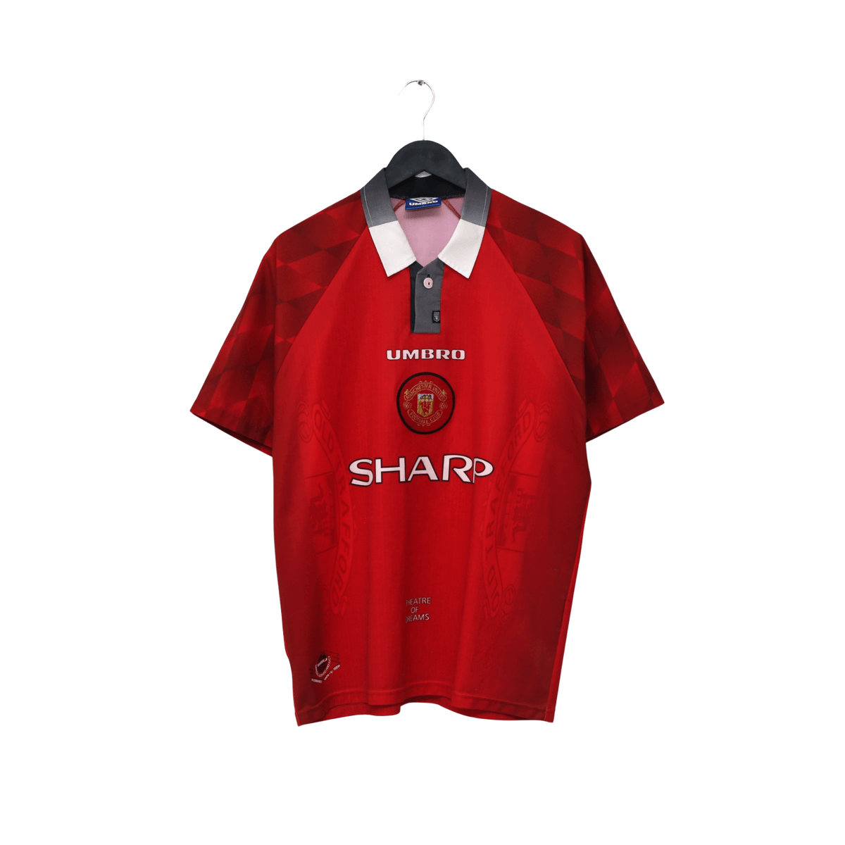 1996/98 Beckham #10 Manchester United Vintage Umbro Home Football Shirt (L)
