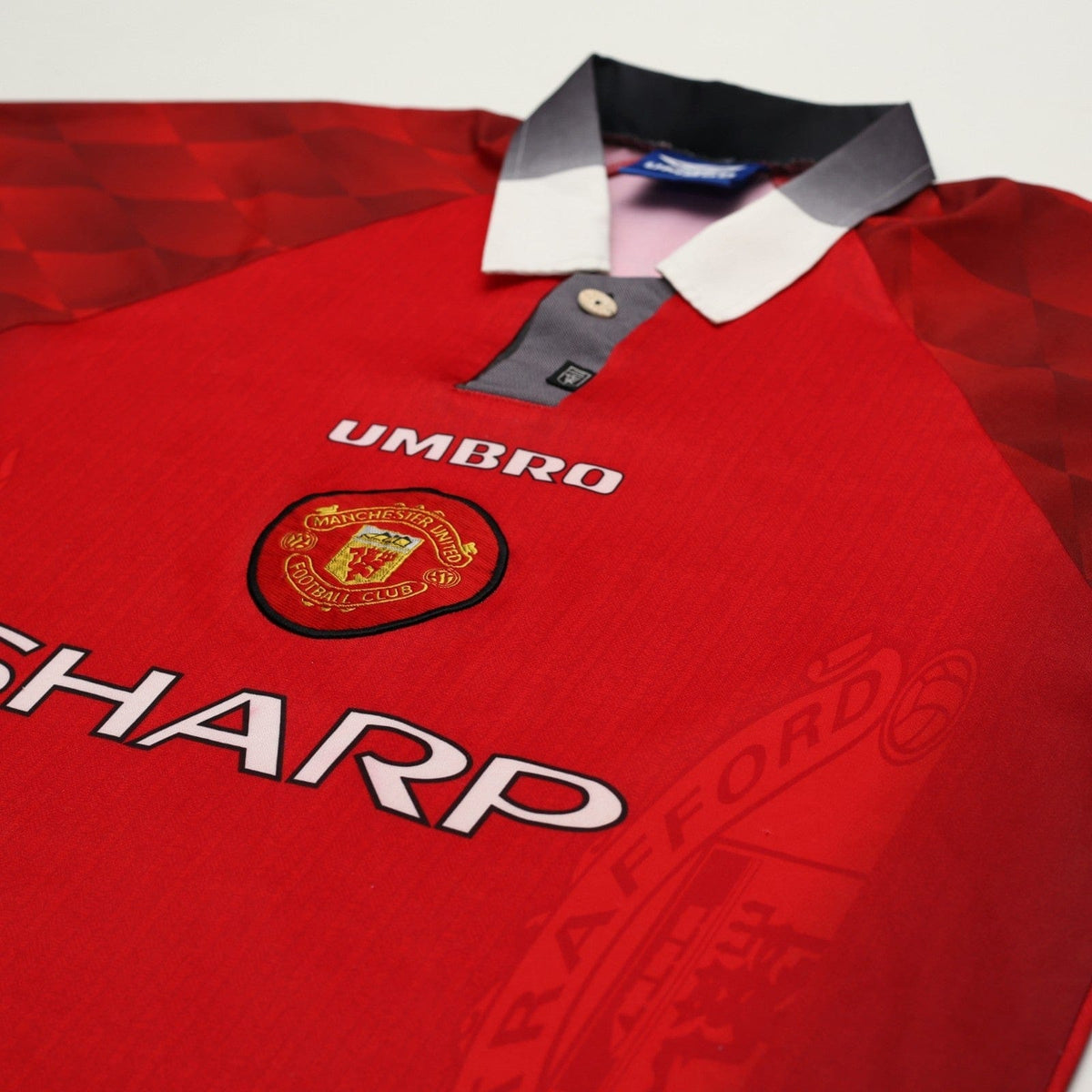 1996/98 Beckham #10 Manchester United Vintage Umbro Home Football Shirt (L)