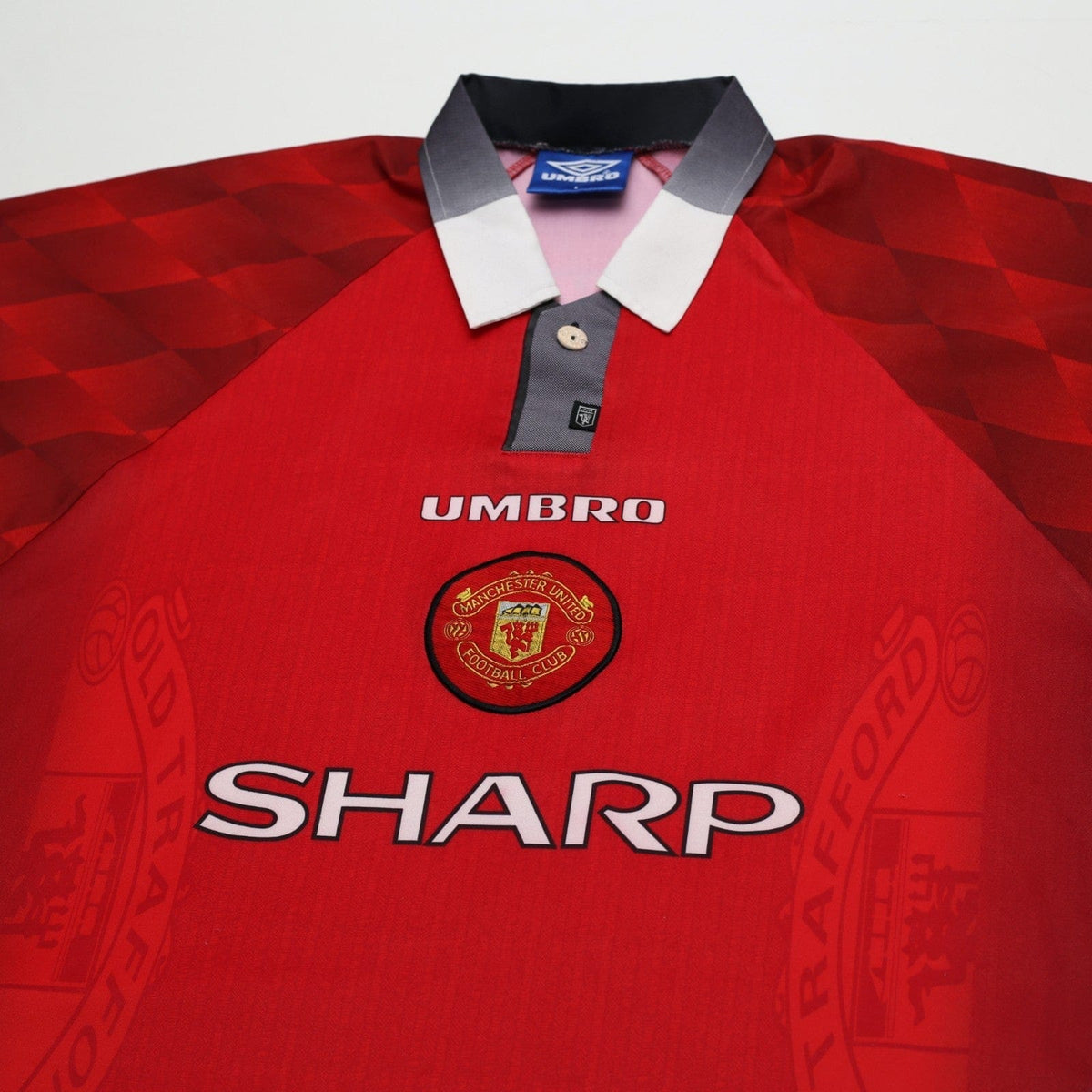 1996/98 Beckham #10 Manchester United Vintage Umbro Home Football Shirt (L)