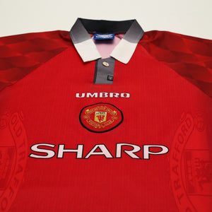 1996/98 Beckham #10 Manchester United Vintage Umbro Home Football Shirt (L)
