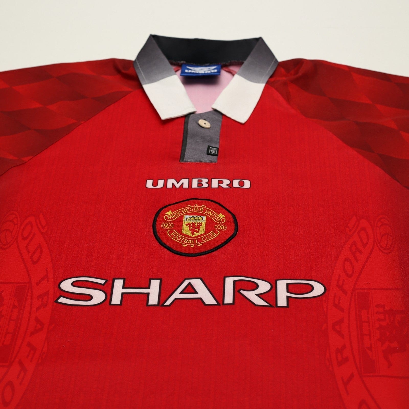 1996/98 Beckham #10 Manchester United Vintage Umbro Home Football Shirt (L)