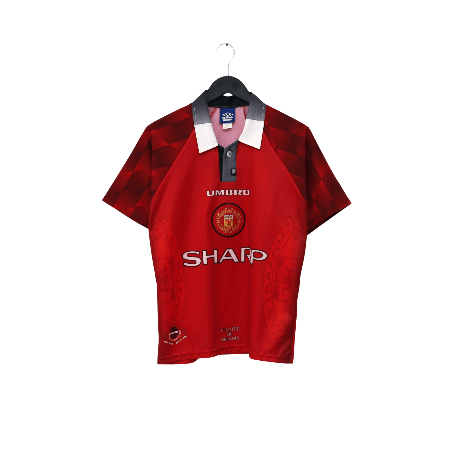 1996/98 Cantona #7 Manchester United Vintage Umbro Home Football Shirt (S)