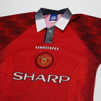 1996/98 Cantona #7 Manchester United Vintage Umbro Home Football Shirt (S)
