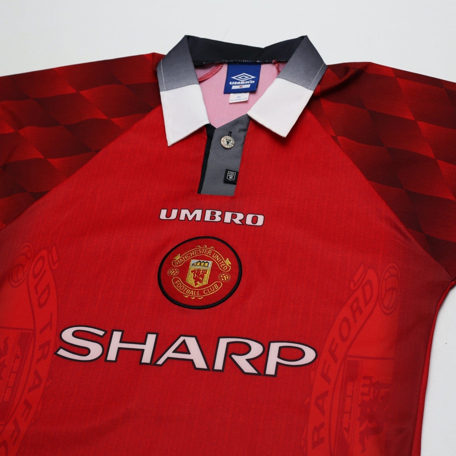 1996/98 Cantona #7 Manchester United Vintage Umbro Home Football Shirt (S)