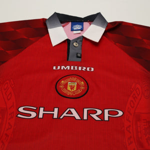 1996/98 Cantona #7 Manchester United Vintage Umbro Home Football Shirt (S)