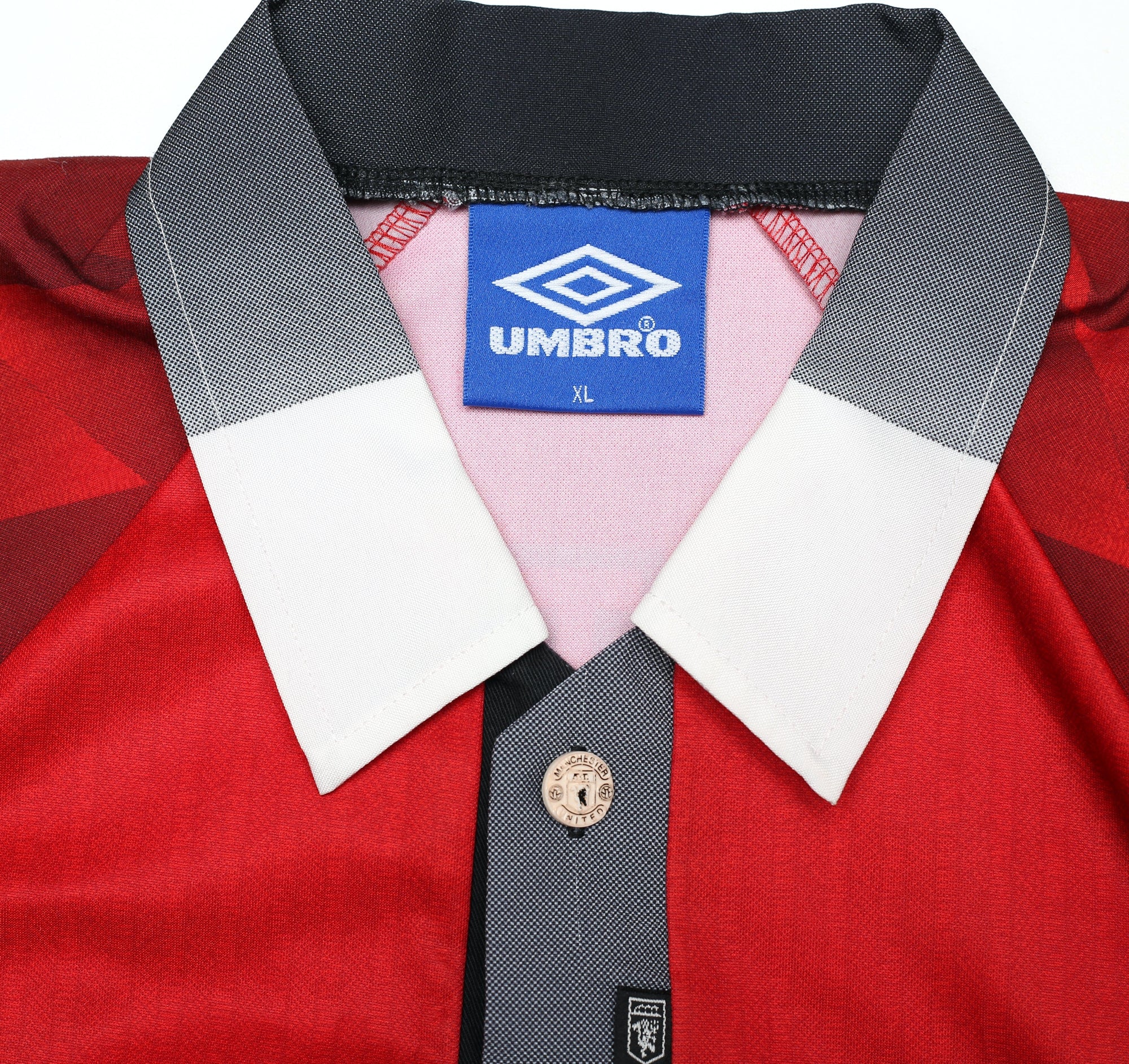 1996/98 CANTONA #7 Manchester United Vintage Umbro Home Football Shirt (XL)