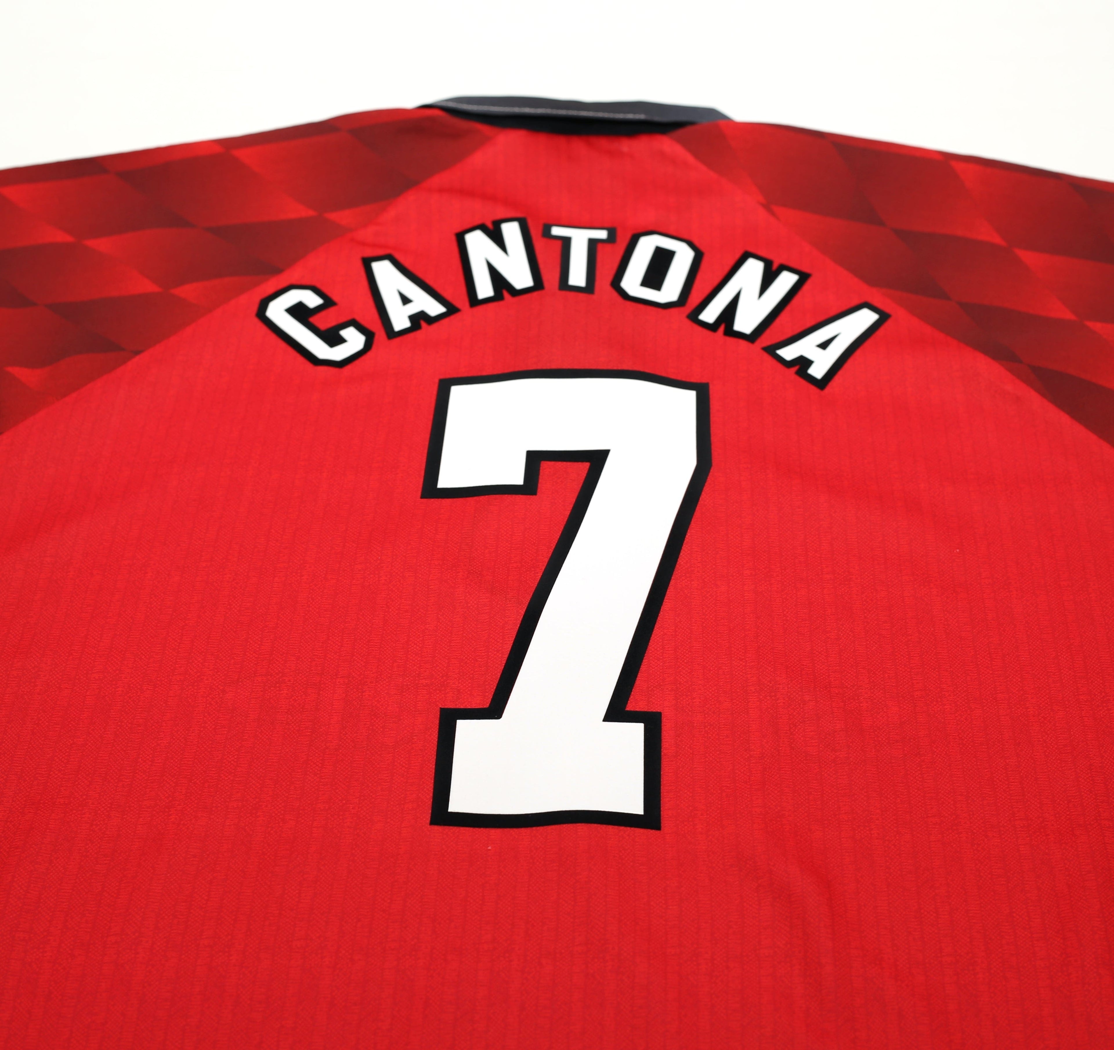1996/98 CANTONA #7 Manchester United Vintage Umbro Home Football Shirt (XL)