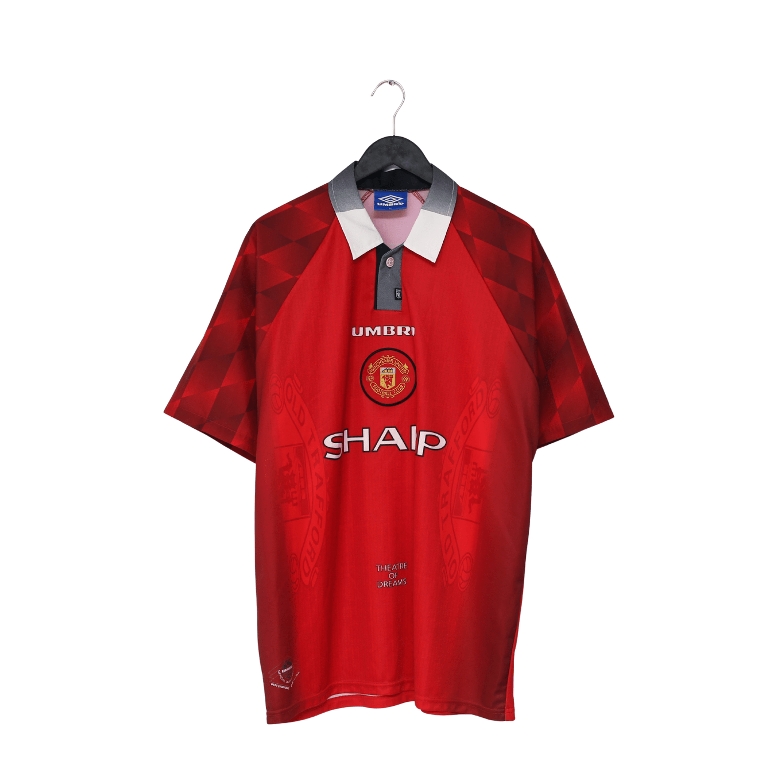 1996/98 CANTONA #7 Manchester United Vintage Umbro Home Football Shirt (XL)