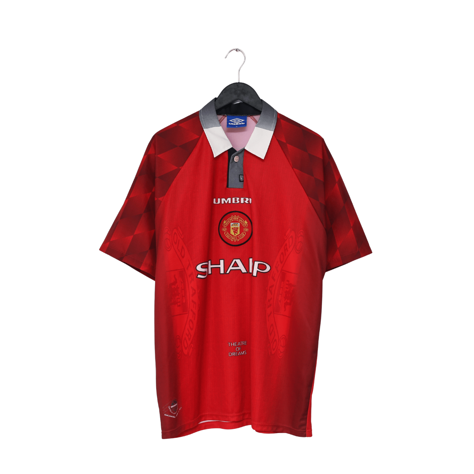 1996/98 CANTONA #7 Manchester United Vintage Umbro Home Football Shirt (XL)