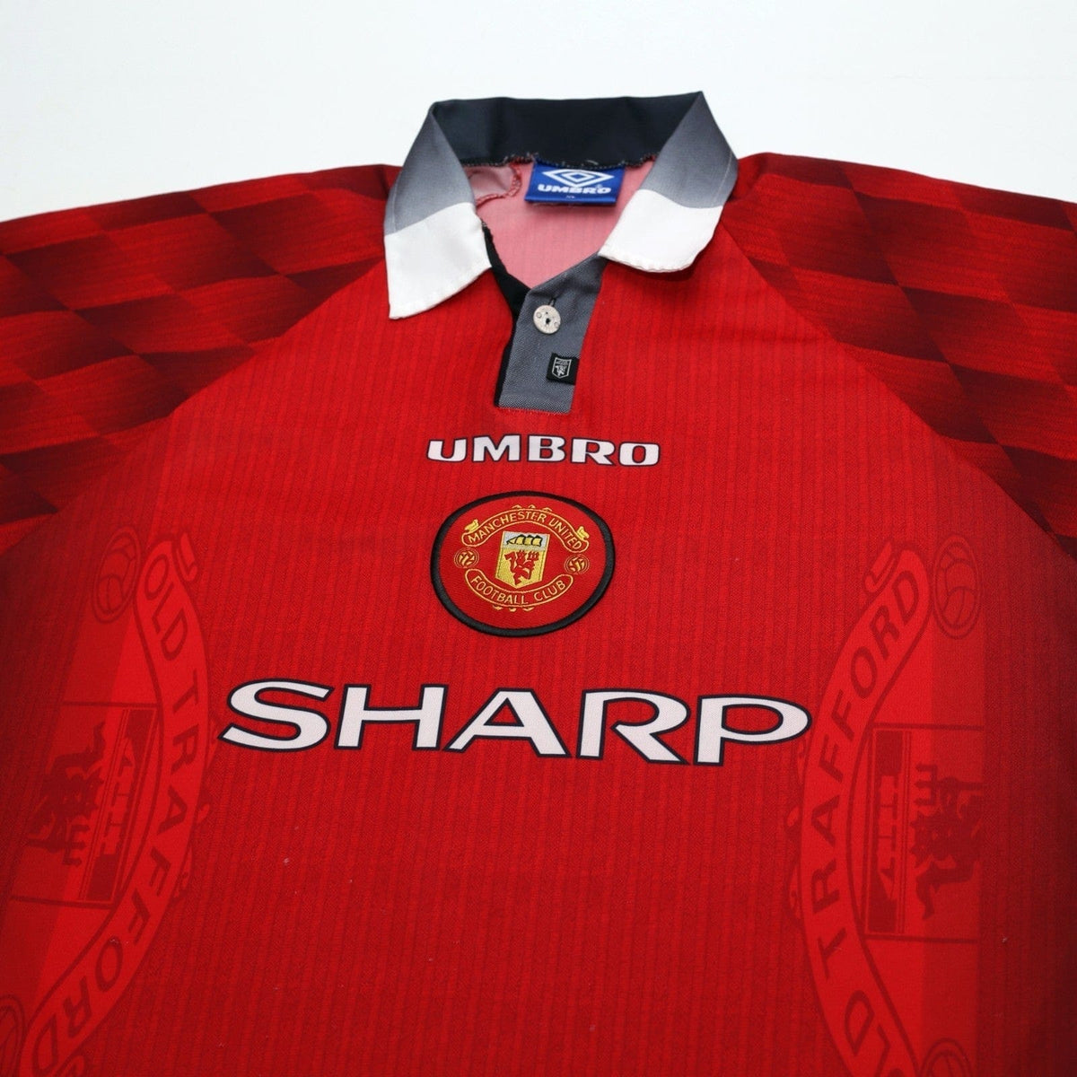 1996/98 Cantona #7 Manchester United Vintage Umbro Home Football Shirt (XL)