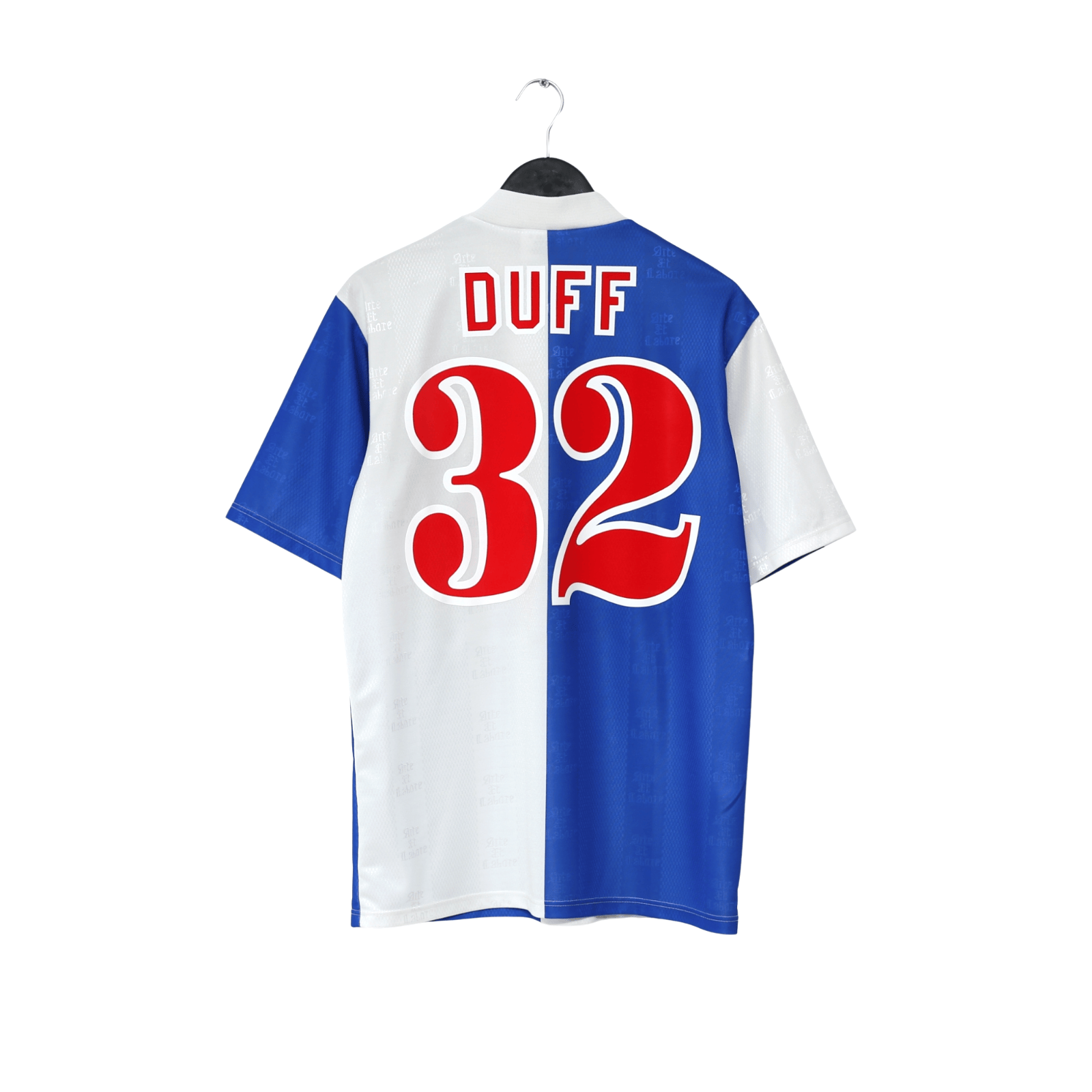 1996/98 Duff #32 Blackburn Rovers Vintage ASICS Home Football Shirt (M)