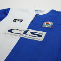 1996/98 Duff #32 Blackburn Rovers Vintage ASICS Home Football Shirt (M)