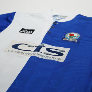 1996/98 Duff #32 Blackburn Rovers Vintage ASICS Home Football Shirt (M)